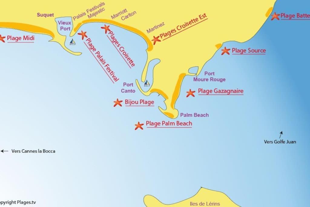 Cannes Palm Beach Parking, Clim, Wifi Plage 2' A Pieds Extérieur photo
